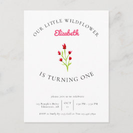 Postal Nuestra Pequeña Flor Silvestre Cumple 1 Año Floral