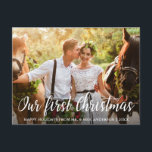 Postal Nuestra primera foto de Novia en Groom<br><div class="desc">Nuestra primera tarjeta de fotos de Nochebuena y Groom</div>