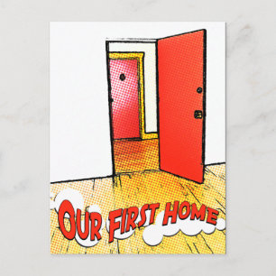Postal nuestra primera puerta de cómic casero
