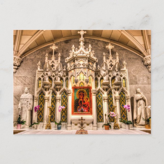 Postal Nuestra Señora De Czestochowa Altar NY (Anverso)