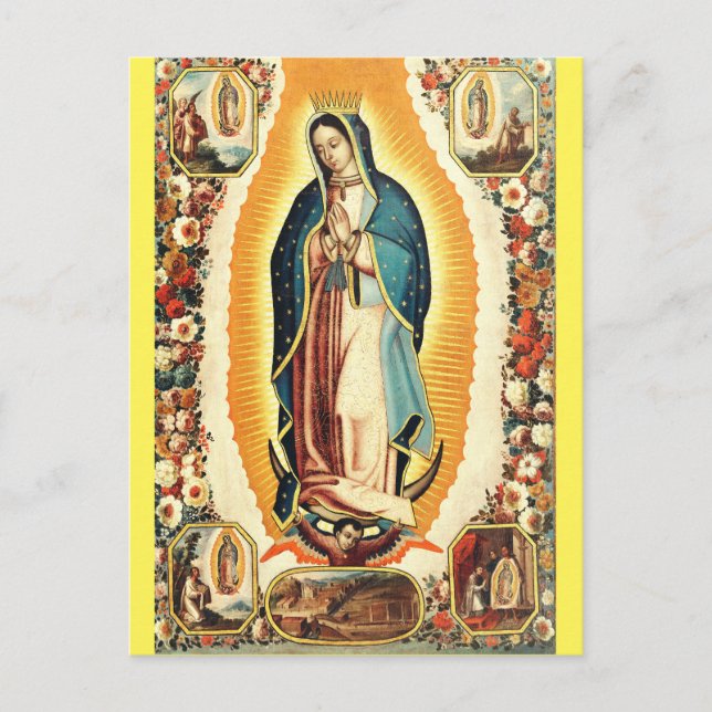 Postal Nuestra Señora De Guadalupe Arte Radiante (Anverso)