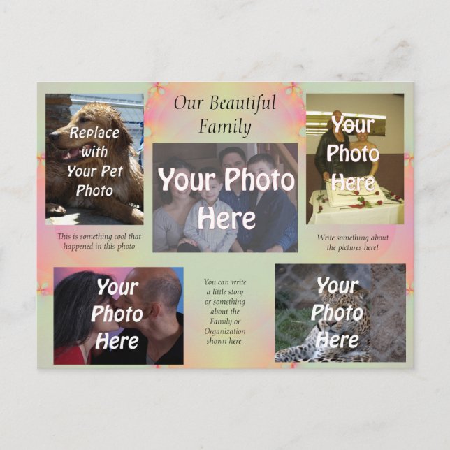 Postal Nuestras hermosas fotos familiares (Anverso)