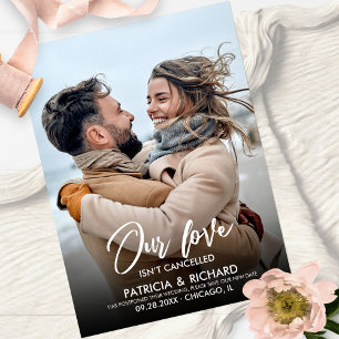 Postal Nuestro amor no se cancela la postergación de Boda