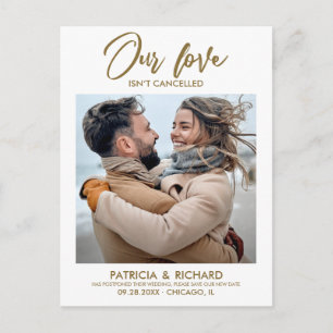 Postal Nuestro amor no se cancela posposición de la boda