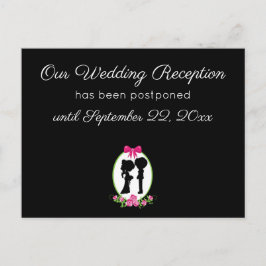 Postal Nuestro aplazamiento de la recepción de boda Parej