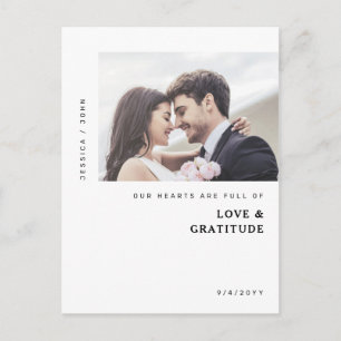Postal Nuestro corazón está lleno de fotos Boda Gracias