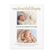 Nuestro hermoso anuncio de nacimiento de bebé