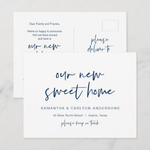 Postal Nuestro nuevo Anuncio de Dirección de Sweet Home, 