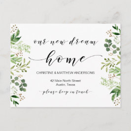 Postal Nuestro nuevo hogar de ensueño, vegetación, Invita