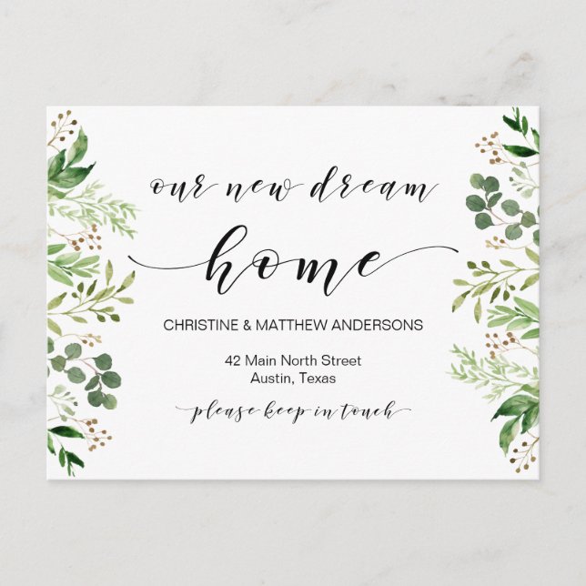 Postal Nuestro nuevo hogar de ensueño, vegetación, Invita (Anverso)