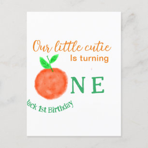Postal Nuestro pequeño naranja de cumpleaños fruta cítric