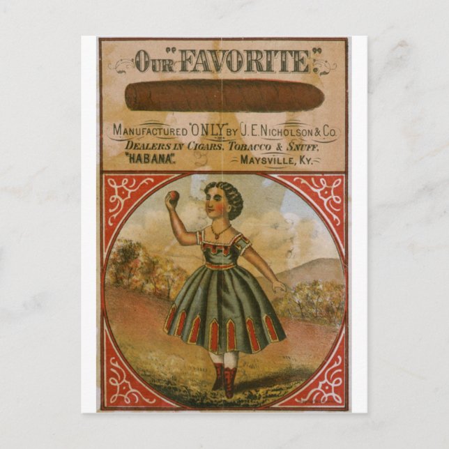 Postal Nuestro tabaco vintage favorito (Anverso)