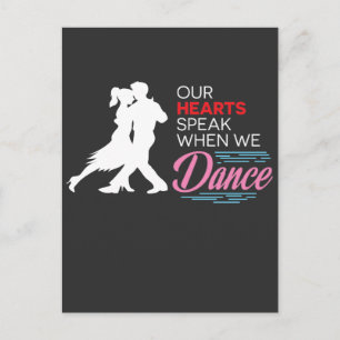 Postal Nuestros corazones hablan cuando bailamos el baile