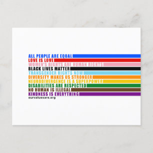 Postal Nuestros valores son