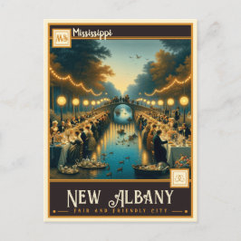 Postal Nueva Albany, Misisipi  | Vintage