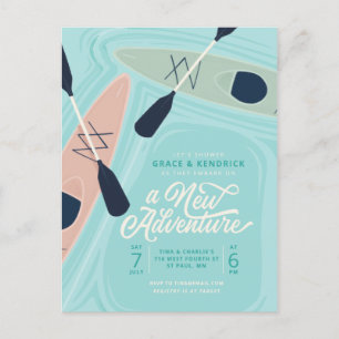 Postal Nueva aventura Kayak Parejas ducha de matrimonio I
