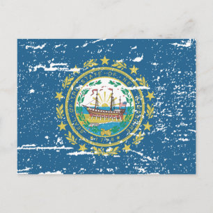 Postal NUEVA bandera de HAMPSHIRE de época