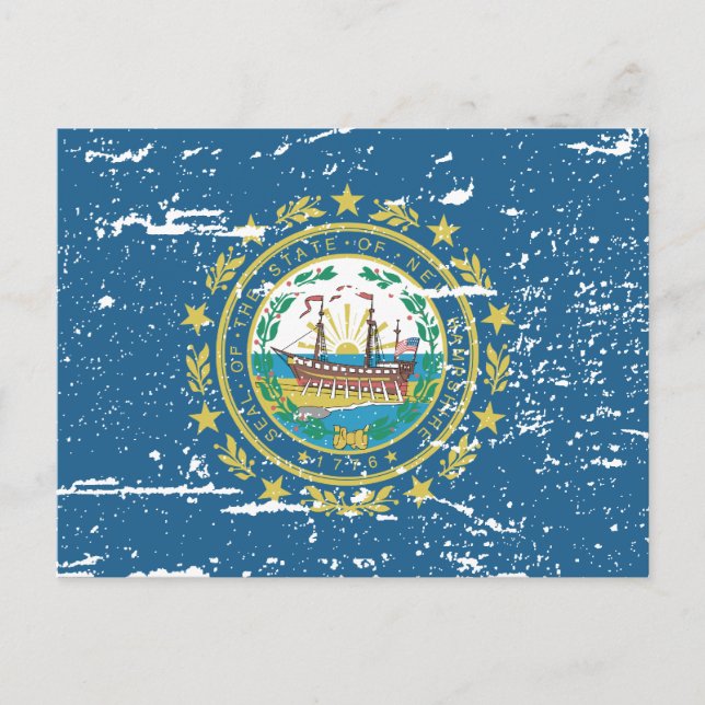 Postal NUEVA bandera de HAMPSHIRE de época (Anverso)