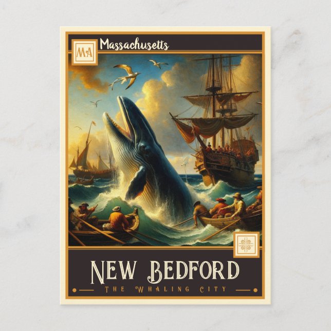 Postal Nueva Bedford, Massachusetts | Vintage (Anverso)