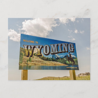 Postal Nueva bienvenida al Rótulo Wyoming - Fronteras est