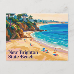 Postal Nueva Brighton State Beach California