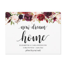 Nueva casa de ensueño, floral burgundy, Anuncio