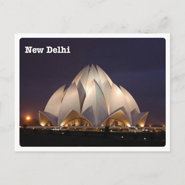 Postal Nueva Delhi - Il Tempio del Loto - (Anverso)