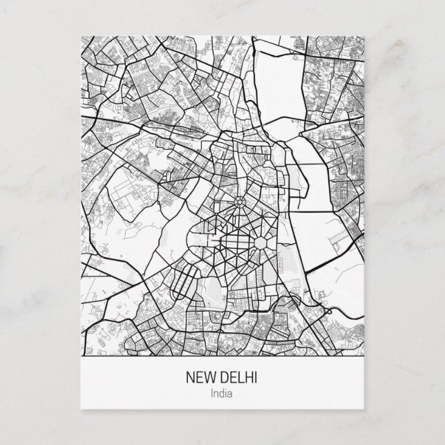 Postal Nueva Delhi minimalista India (Anverso)