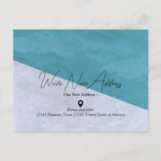 Postal Nueva dirección | Anuncio azul y gris