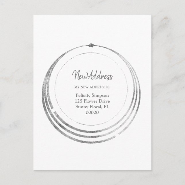 Postal Nueva dirección| Aviso de movimiento geométrico Bo (Anverso)