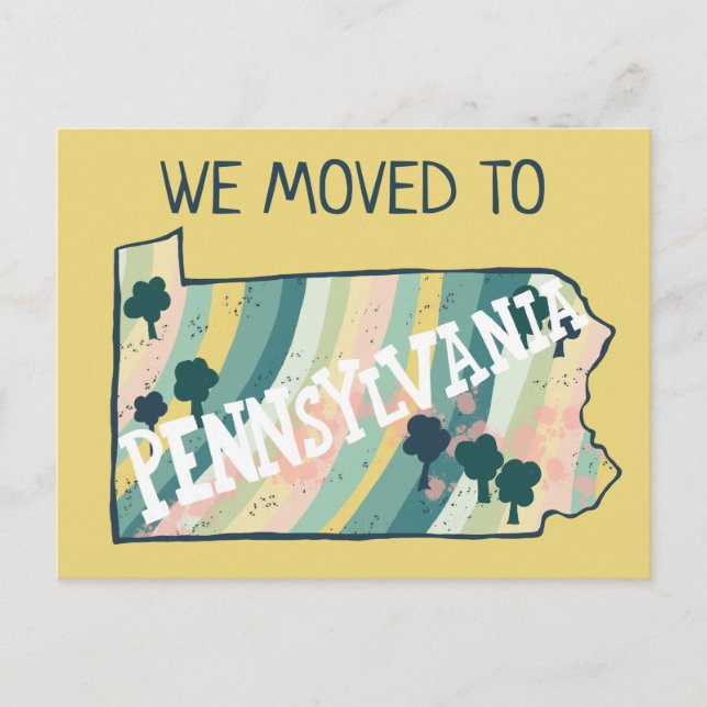 Postal NUEVA DIRECCIÓN DEL HOGAR Mapa Estatal de Pennsylv (Anverso)