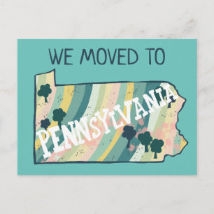 Postal NUEVA DIRECCIÓN DEL HOGAR Mapa Estatal de Pennsylv