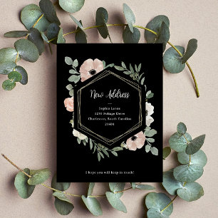 Postal Nueva dirección   Flores de melocotón polvoriento 