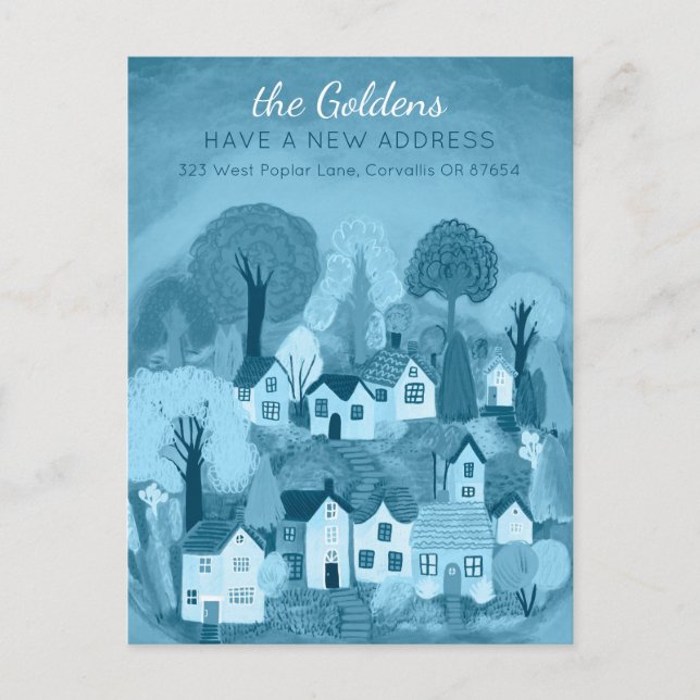 Postal Nueva dirección residencial Moving Cute Country Vi (Anverso)