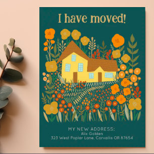 Postal Nueva dirección residencial que he movido flores d