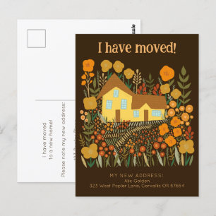 Postal Nueva dirección residencial que he movido flores d