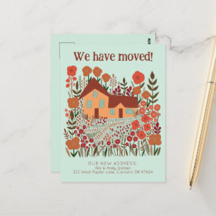 Postal Nueva dirección residencial que hemos movido flore