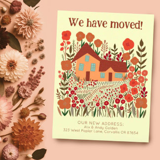 Postal Nueva dirección residencial que hemos movido flore