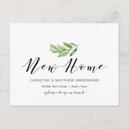 Postal Nueva dirección residencial, vegetación, Invitació