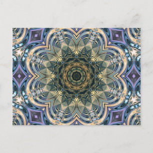 Postal Nueva era Bohemia Yoga Azul Púrpura Mandala