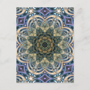 Postal Nueva era Bohemia Yoga Azul Púrpura Mandala
