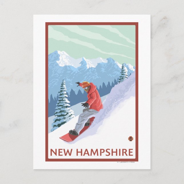 Postal Nueva escena de Hampshire Snowboarder (Anverso)