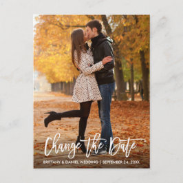 Postal Nueva Fecha Cambiar El Guión De Pincel Moderno De