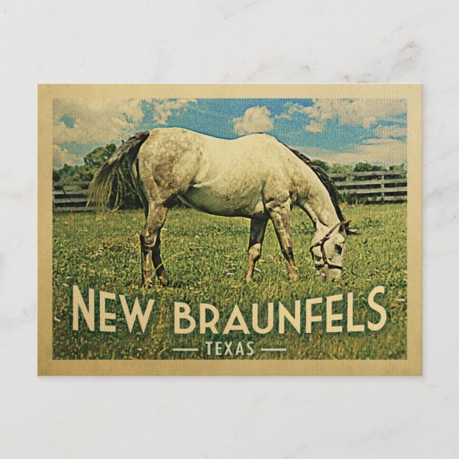 Postal Nueva Granja de Caballos de Texas Braunfels - Viaj (Anverso)