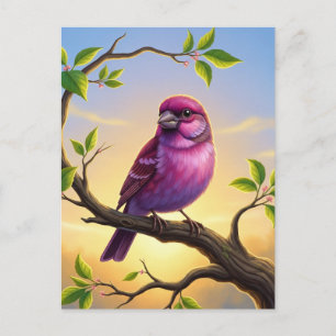 Postal Nueva Hampshire State Bird Purple Finch