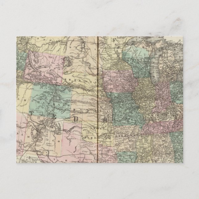 Postal Nueva hoja de ruta de los Estados Unidos (Anverso)