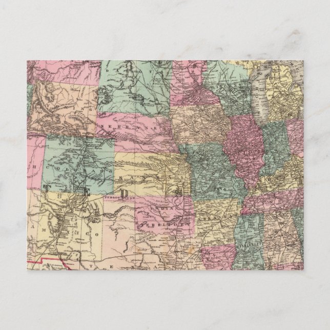 Postal Nueva hoja de ruta ferroviaria de los Estados Unid (Anverso)