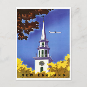 Postal Nueva Inglaterra, torre de vigilancia, viajes aére