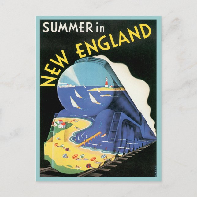 Postal Nueva Inglaterra vintage (Anverso)