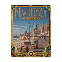 Nueva Jersey Arte Deco Vintage Edad Dorada